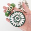 Conjunto Tibetano Prateado Pulseira + Colar Caquinho Cerâmica Verde