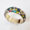 Pulseira Tibetana Caquinho Cerâmica Colorida Detalhes Dourados