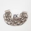 Conjunto Tibetano Prateado Pulseira + Colar Caquinho Cerâmica Branca