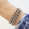 Pulseira 2 Voltas Elo Grumet-98 Banho Prateado Corrente Fecho Ímã