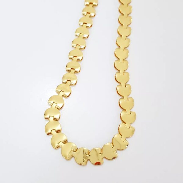 Colar Choker Elo Tacinha Banho Ouro Corrente Tombak 38cm