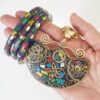 Conjunto Tibetano 3 Pulseiras + Colar Tibetano Caquinho Cerâmica Colorida