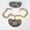 Conjunto Tibetano 3 Pulseiras + Colar Tibetano Caquinho Cerâmica Colorida