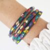 Conjunto Tibetano 3 Pulseiras + Colar Tibetano Caquinho Cerâmica Colorida