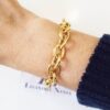 Conjunto 4 Pulseiras Femininas Banho Ouro Corrente Aço Onça