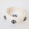 Pulseira Tibetana Branca Detalhes Prateado e Turquesa