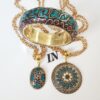 Conjunto Combinado Tibetano Turquesa Cerâmica Pulseira e Colares