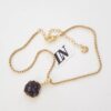 Colar Choker Drusa Ametista Lilás Banho Ouro Elo Meia Cana