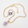 Conjunto 3 Colares Combinados Ametista Banho Ouro Elo Meia Cana