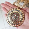 Colar Tibetano Caquinho Cerâmica Branca 4 Voltas Corrente Banho Ouro