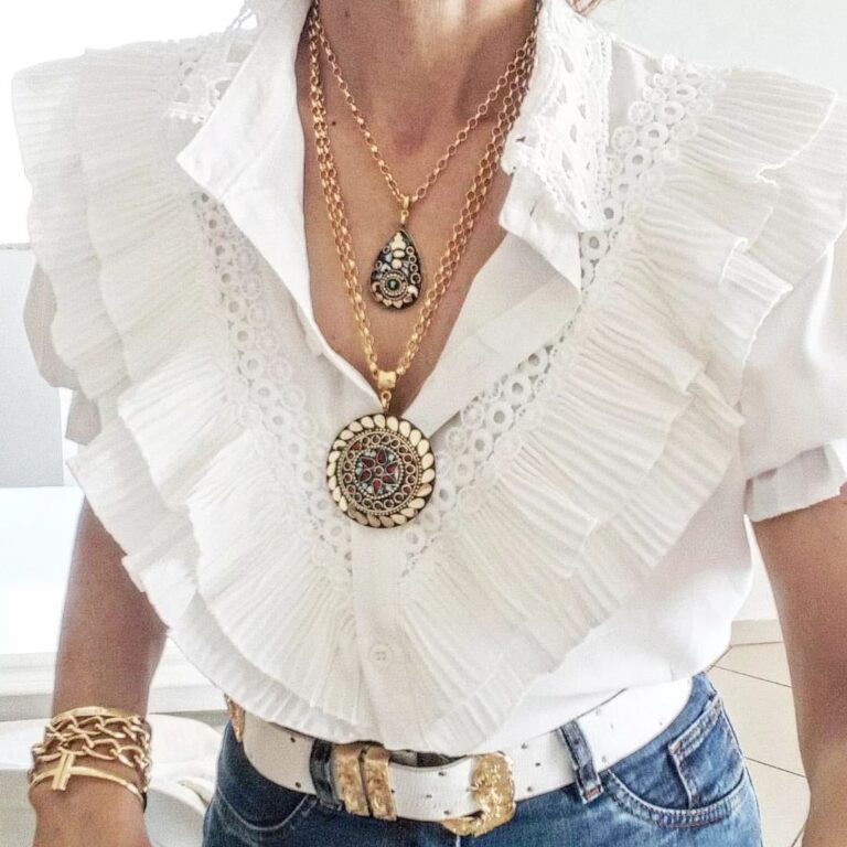 Conjunto Combinado Colares Tibetanos Cerâmica Branca