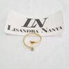 Anel Dourado Delicado Banho Ouro c/ Verniz Coração Strass Tamanho Regulável