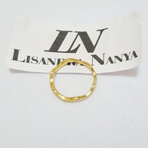 Anel Dourado Aparador Fininho Delicado Ondulado Banho Ouro