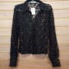 Camisa Feminina Tradicional 100% Algodão Renda Cor Preta Botões Encapados