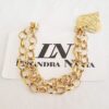 Conjunto Coração Escrito Elo Português Banho Ouro Colar + Pulseira