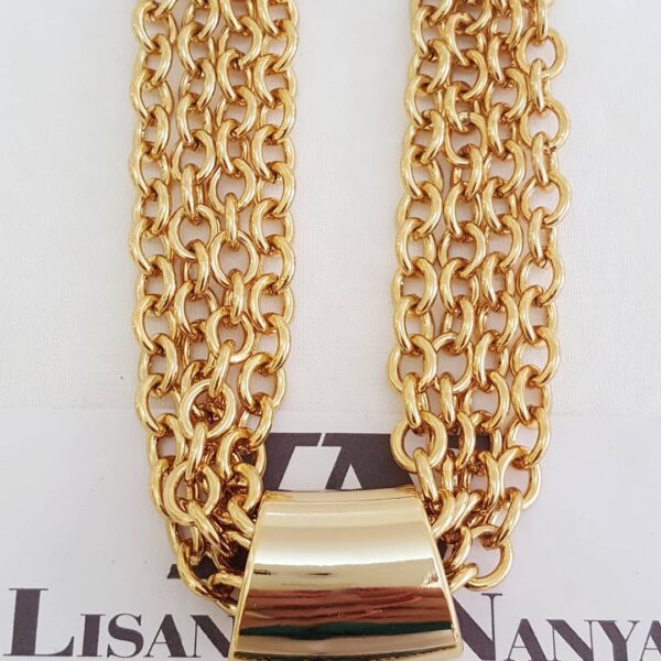 colar_tibetano_dourado_pingente_caquinho_verde_elo_cadeado_22_8194_4_20191231153227 Colar Tibetano Cerâmica Verde 4 Voltas Corrente Aço Banho Ouro Elo Cadeado-22