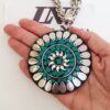 Conjunto Colar Tibetano Caquinho Turquesa + Pulseira Elo Cadeado-22