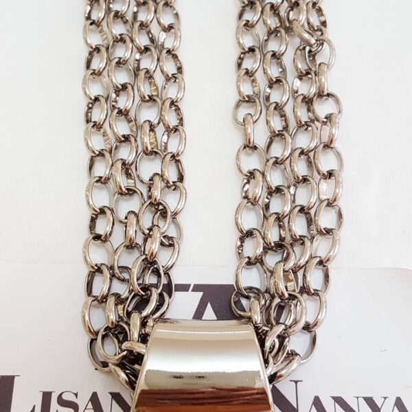 Colar Tibetano Cerâmica Branca 4 Voltas Corrente Aço Elo Português-23