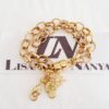 Conjunto 3 Pulseiras Banho Ouro Pingentes Sorte Correntes Aço Fecho Ímã