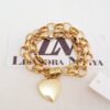 conjunto_de_4_pulseiras_douradas_com_fecho_de_ima_8170_8170_3_20191209211731-4-1.jpg Pulseira Coração Plano Banho Ouro Elo Português-145 Corrente Aço