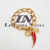 Pulseira Pimenta Banho Ouro Corrente Elo Grumet-317 Fecho Ímã