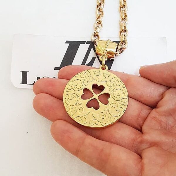 conjunto_dourado_trevo_da_sorte_7505_7_20190321131248-6-1.jpg Conjunto Colar e Pulseira Trevo da Sorte Banho Ouro Elo Português