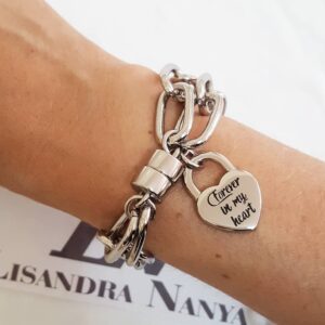 conjunto_prateado_3_colares_1_pulseira_fecho_ima_pingente_coracao_8256_8_20200328105605 Pulseira Coração Cadeado Escritos Elo Oval-150 Corrente Aço Banho Prateado
