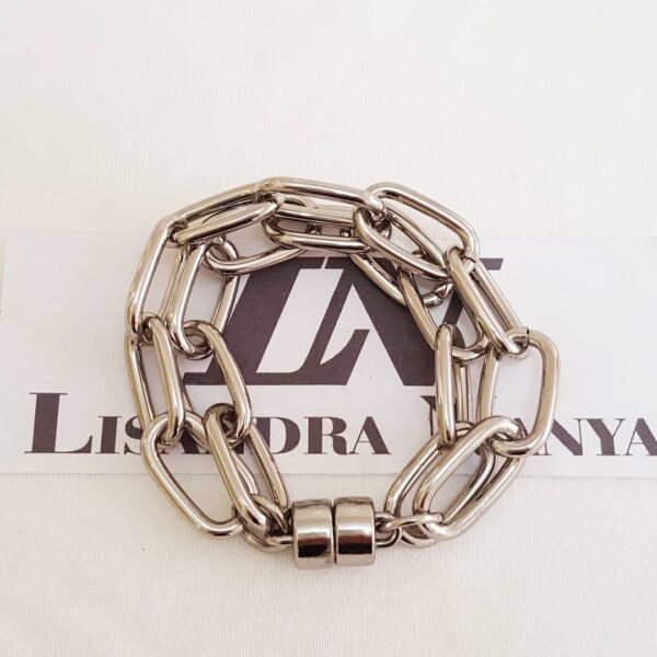 conjunto_prateado_3_pulseiras_fecho_ima_8232_4_20200129144723 Conjunto 3 Pulseiras Elos Grandes Corrente Aço Banho Galvânico Coração