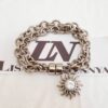 Conjunto 3 Pulseiras Banho Prateado Pingentes Lua Sol Coração Corrente Aço