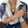 Conjunto Colar Mandala Coração 3D + Pulseira Corrente Aço Elo Português-106