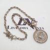 Conjunto Colar Mandala Coração 3D + Pulseira Corrente Aço Elo Português-106