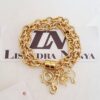 Conjunto 4 Pulseiras Banho Ouro Corrente Aço Elos Grandes Pingentes
