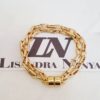 Conjunto 4 Pulseiras Banho Ouro Corrente Aço Elos Grandes Pingentes