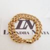 Conjunto 4 Pulseiras Banho Ouro Corrente Aço Elos Grandes Pingentes