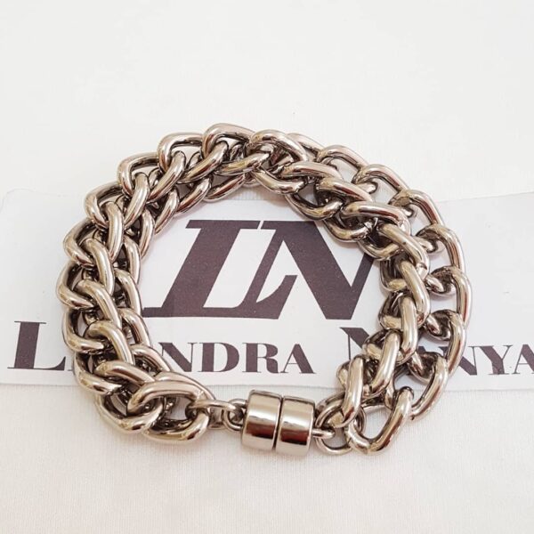 Conjunto 4 Pulseiras Corrente Aço Banho Galvânico Coração Anjo da Guarda