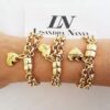 Conjunto 3 Pulseiras Banho Ouro Coração Escrito Corrente Aço Elo Português