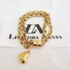 Conjunto 3 Pulseiras Banho Ouro Coração Escrito Corrente Aço Elo Português