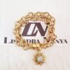 Pulseira Sol c/ Strass Banho Ouro Corrente Aço Elo Cadeado-22