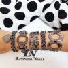 Pulseira Grafite Elos Ovais Gigantes Metal Banho Galvânico c/ Verniz