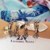 Conjunto Coração Prateado 4 Pulseiras Corrente Aço Banho Galvânico