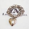 Conjunto Coração Prateado 4 Pulseiras Corrente Aço Banho Galvânico