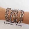 Conjunto Prateado 4 Pulseiras 2 Voltas Fecho Ímã 20cm Conjunto Básico 4 Pulseiras Prateadas Corrente Aço Fecho Ímã Banho Galvânico